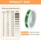 HARFINGTON 8ft Jewelry Wire, 20 Gauge (0.8mm) Brass Craft Soft Metal Tarnish Resistant Copper Beading Wire for Jewelry Making Supplies Crafting, Green - color: Green, size: 20 Gauge x 8ft