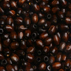 500Pcs Oval Wood Beads 6 x 8mm Tiny Brown Rice Shaped Wooden Spacer Beads Wooden Loose Beads Supplies for Handmade Crafts Making (2mm Hole) - color: 8x6mm, Brown#500pcs