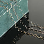 KYUNHOO 16.4 Feet KC Gold Plated Brass Jewelry Chain Bulk Handmade Embossed Square Link Chains for Jewelry Making Supplies Craft Chain Spool with Jump Rings and Lobster Claps - color: Embossed Square Gold