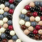 20mm Retro Color Acrylic Beads 180pcs Chunk Bubblegum Bead Pen Ball Beads for Pen Bag Jewelry Making Necklace Bracelets(Black&Brown) - color: black&brown