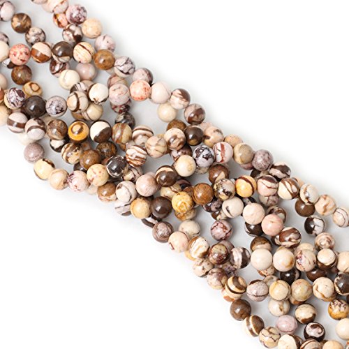 45PCS 8mm Natural Australian Zebra Gemstone Round Loose Beads Crystal Energy Stone for DIY Jewelry Making 1 Strand 15" - color: Australian Zebra, size: 8mm