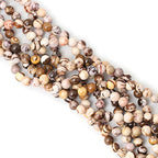 45PCS 8mm Natural Australian Zebra Gemstone Round Loose Beads Crystal Energy Stone for DIY Jewelry Making 1 Strand 15" - color: Australian Zebra, size: 8mm