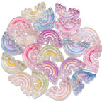 20Pcs Acrylic Rainbow Focal Beads for Pens Colorful Rainbow Fancy Space Beads for DIY Craft Beadable Pens Keychain Bracelet Necklace Earrings Jewelry Making - color: Rainbow