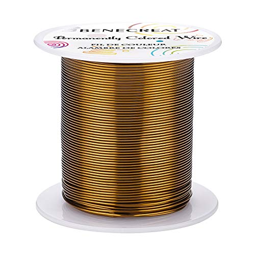 BENECREAT 20 Gauge 32 Yards Jewelry Beading Wire Tarnish Resistant Copper Wire for Beading Wrapping and Other Jewelry Craft Making, Antique Bronze - color: Antique Bronze, size: 20 Gauge