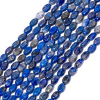 70pcs Natural Lapis Lazuli Stone Beads，4x6mm Egg Shape Loose Gemstone Beads for Jewelry Making Design Earring Necklace - color: lapis lazuli