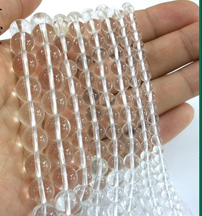 Natural Gemstone Clear Transparent Round Crystal Loose Beads Bijoux DIY Jewelry Choker Necklace Earrings Dangle Charms Making Findings/Accessories 1 Strand 15.5 inches (4mm, Transparent) - color: Transparent, size: 4mm