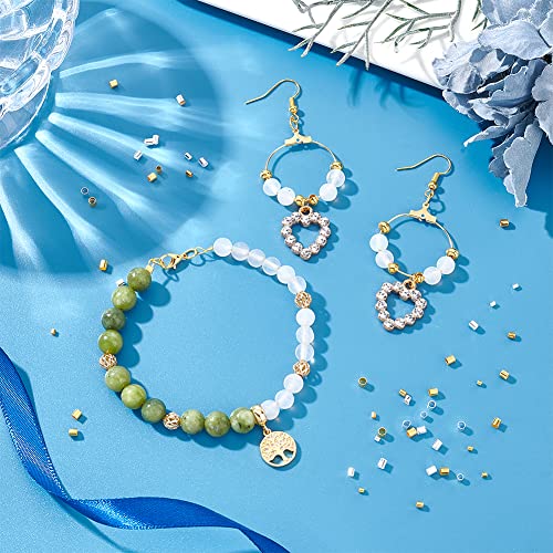 PH PandaHall 3000 Pcs 3 Sizes 2 Colors Brass Tube Crimp Beads with 45# Steel Bead Crimping Pliers for Jewelry DIY Crafts Making
