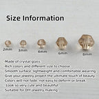 1310pcs Bicone Crystal Glass Beads 2mm 3mm 4mm 6mm 8mm Faceted Crystal Spacer Beads for Bracelets Necklace Pendants Earrings DIY Jewelry Craft Making(Champagne) - color: Champagne