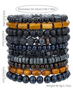 Friendship Bracelets Boho Stackable Bracelets for Women Surfer Heishi Clay Bead Bracelets Stretch Preppy Bracelets Colorful Boho Bracelets for Women - color: Boho black style-2