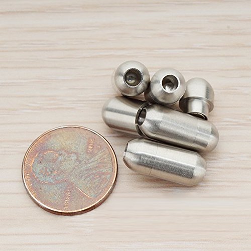 Stainless Steel Magnetic Clasp Inner Hole 3mm/4mm/5mm/6mm/8mm Glue-in Jewelry Clasp - color: Steel Tone, size: Inner Hole Size=8mm