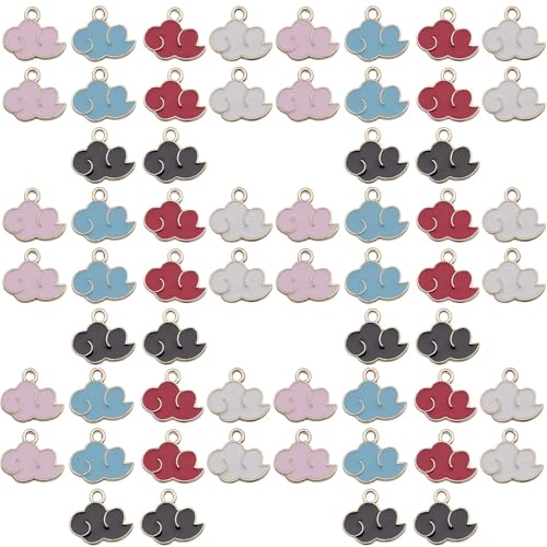 Youdiyla Enamel Cloud Charms, Set of 10, Assorted Colors - color: SN172