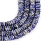 JOE FOREMAN 2x6mm Natural Blue Sodalite Jasper Stone Heishi Rondelle Spacer Beads for Jewelry Making Full 15" Strand Energy Stone Healing Power Crystal - color: Blue Sodalite Jasper