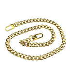HAHIYO Purse Chain Strap 23.6 inches Yellow Gold for Shoulder Cross Body Sling Handbag Clutch Replacement Strap Comfortable Flat 0.4" Wide 2.4mm Thick Metal 1 Pack - size: Yellow Gold 23.6 inches