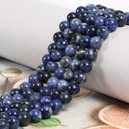 100pcs Natural Stone Beads 8mm Blue Sodalite Round Genuine Real Stone Beading Loose Gemstone Hole Size 1mm DIY Charm Smooth Beads for Bracelets Necklaces Earrings Jewelry Making Crafts - color: Blue Sodalite