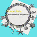 Heather's cf Silver Sea Charms – Antique Pendants, Non-Tarnish, Lead-Free & Nickel-Free, Bulk Ocean Animal Charms for DIY Jewelry, Bracelets, Necklaces, Earrings, Beach Craft Supplies (Sea Animals) - color: Turtle-50pcs