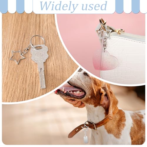 50 Pcs Silver Star Shaped Spring Snap Keychain with Chain Hanging Buckle and Open Jump Ring Star Lobster Claw Clasp Star Keychain Clip for DIY Crafts Jewelry Making Keychains - color: Silver