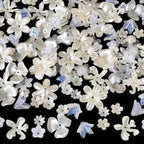 Beadthoven 270Pcs Acrylic Flower Imitation Pearl Beads Sakura Cherry Blossom Flower Bead End Caps Multi-Petal Floral Loose Spacer Bead Charms for Jewelry Making DIY Crafts Supplies, Creamy White - color: Imitation Pearl Flower-White