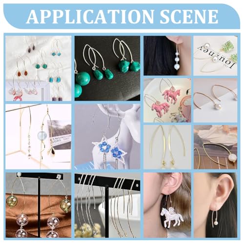 UNICRAFTALE About 50pcs Golden V-Shape Stainless Steel Earring Hooks Metal Ear Wires Drop Earring Hook with Horizontal Loop for Jewelry Making DIY Earrings Findings 25.5x15x0.8mm - size: 26mm Long