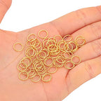 BEADIA 18K Gold Plated Jump Rings Non Tarnish 8mm 300pcs for Jewelry Making Findings - color: Gold, size: 0.7x8mm