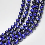 MJDCB Stone Beads 12mm 30pcs Round Sapphire Blue Tiger's Eye Loose Gemstone Bead Charms for Jewelry Making Bracelet Necklace Earring Pendant - color: Sapphire Blue Tiger's Eye, size: 12mm