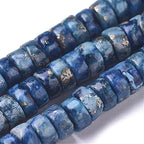 Craftdady 354pcs Heishi Coin Natural African Pyrite Gemstone Beads Flat Round Disc Energy Healing Crystal Stone Loose Beads 4mm for Jewelry Bracelet Necklace Earring, Blue - color: African Pyrite, Blue, size: 4mm