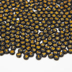 1000pcs 4x7mm Round Letter Beads Black Acrylic with Gold Letter Alphabet for Jewelry Making Friendship Bracelets (Gold Black) - color: gold Black