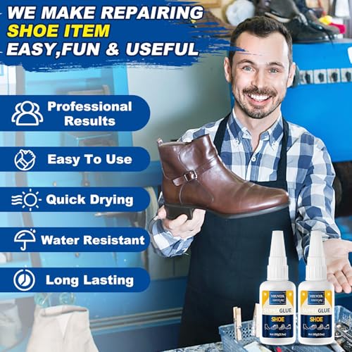 Meuvcol Shoe Glue,100g Super Glue for Shoe Heavy Duty, Clear Shoe Glue Sole Repair Kit, Waterproof Sneaker Glue for Rubber Soles, Boot, Leather, Heels, Tennis, Strong Boot Fix Glue, Insole Adhesive - size: 100g, style: Shoe Glue