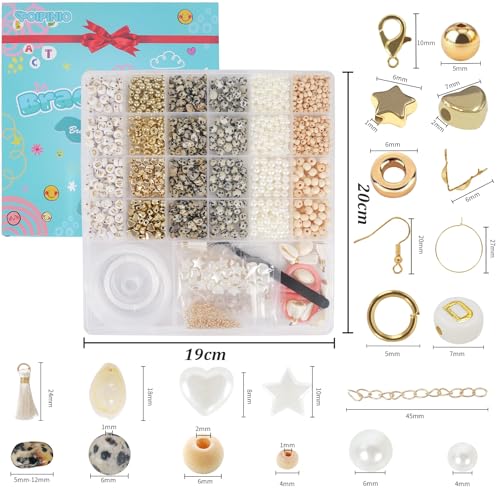 TOIPINIO Bracelet Making Kit Jewelry Making Supplies Kit Natural Stone Beads for Irregular Natural Stone with for DIY Craft 1736PC Friendship Bracelet/Necklace/Earrings for Adults (Dalmatian Jasper) - color: Dalmatian Jasper