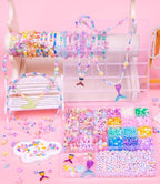 MiuCo Bracelet Making Kit for Kids Girls - Cute Beads for Jewelry Making Kit with Charms - Arts and Crafts for Make Necklaces - Birthday Gifts for Girls Ages 5 6 7 8 9 10 (Kids' Jewelry Making Kits)