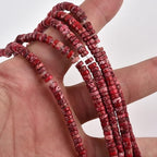 190pcs 4x2mm Red Natural Sea Sediment Imperial Jasper Heishi Disc Rondelle Spacer Stone Semi Precious Gemstone Loose Beads for Jewelry Making 15 Inch - color: Red Imperial, size: 4x2mm