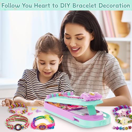 Hollyhi 2-in-1 Friendship Bracelet Making Kits: DIY Art and Crafts Jewelry String Braiding Set Toys with Storage Box for Kids - Christmas Birthday Gifts for Girls Age 6 7 8 9 10 11 12 Year Old - Cyan - style: Cyan
