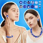35 Pcs Chunky Bubblegum Beads 20mm Focal Pen Large Rhinestone Pearl Bead with Rhinestone Large Hole European Spacer Bead for DIY Beadable Pen Jewelry Making Keychain Craft Making(Deep Blue) - color: Deep Blue