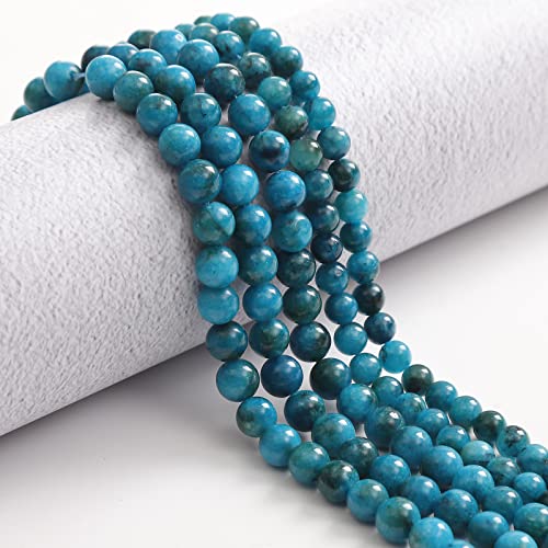 35pcs 10mm Natural Stone Beads Blue Apatite Beads Energy Crystal Healing Power Gemstone for Jewelry Making, DIY Bracelet Necklace - color: Blue Apatite, size: 10mm