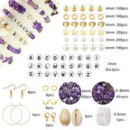 Basigeese Jewelry Making Supplies Kit Natural Stone Beads for Irregular Gemstone Beading with for DIY Craft Bracelet Necklace Earrings for Adults (Amethyst) - color: Amethyst