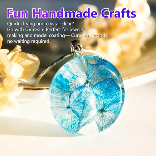 KISREL UV Resin Jewelry Making Kit - 100g Crystal Clear UV Resin and Jewelry Molds, Fast Curing for Keychains, Earring Making, DIY Craft Decorations - size: 100g