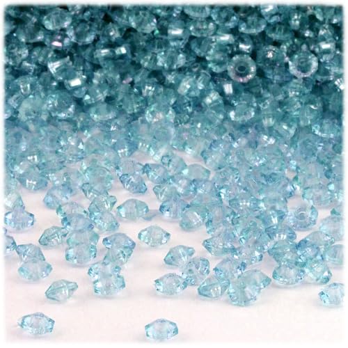 The Crafts Outlet 1,000pc Faceted Plastic Transparent Beads Rondelle 6x4mm Multi Mix Beads