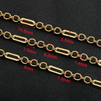 UMAOKANG 2 Meters Gold Plated Stainless Steel Chain for Jewelry Making Paperclip Chain Necklace DIY Jewelry Supplies Findings - color: Paperclip (Gold)