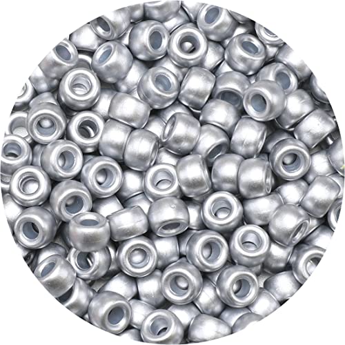 Eppingwin Beads and Bead assortments (1000 Pony Beads-Silver Solid)… - color: Silver solid, size: Medium Pack