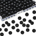 Ecally 300 Pieces Black Matte Onyx Beads Natural Black Agate Round Beads Frosted Onyx Gemstone Loose Beads for Bracelet Necklace Jewelry DIY Making (8 mm) - size: 8 mm