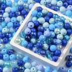 12mm Blue Acrylic Beads 300pcs Focal Spacer Bead Chunk Bubblegum Beads for DIY Crafting Necklace Bracelet Jewelry Making Keychain (Blue) - color: blue