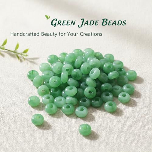 Large Hole Beads for Jewelry Making-100pcs 14mm European Rondelle Spacer Beads,Big Hole Craft for Bracelets(Green) - color: Green