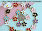 Anjulery 30Pcs Flower Charms for Jewelry Making and Crafting - Enamel Charms for Bracelets Earrings Necklaces Pendants (30Pcs Gold-B) - color: 30Pcs Gold-B
