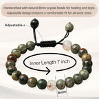 Amazing Gemstone African Bloodstone Bracelet for Women Men's Gifts - Protection Healing Crystal Bracelet - 8mm Gemstone Beaded Adjustable Bracelet Pulseras Para Hombres Mujer Stocking Stuffers - color: African Bloodstone