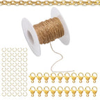 Topacket 33Feet 18K Gold Stainless Steel Necklace Chains Cable Link Chains for Jewelry Making DIY Craft Kit with Lobster Clasps Jump Rings - color: Gold, size: 1.0mm