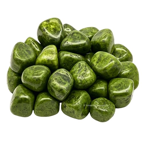 Amazing Gemstone Green Tourmaline with Matrix Crystal Tumbled Stones Polished Rocks - Natural Gem Stones for Healing - DIY Crystals for Protection (1 Piece) - color: Green Tourmaline with Matrix