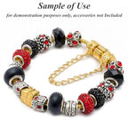 RUBYCA 5pcs 7.1" Gold Color Clasp European Snake Chain Charm Bracelet fit Charm Beads DIY - color: Gold, size: 18 CM