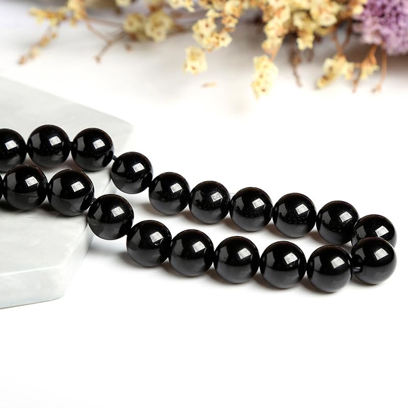 Natural Stone Genuine Stones DIY Black Onyx Round Beads 8mm 100pcs Beading Loose Gemstone Hole Size 1mm Charm Smooth Beads for Bracelets Necklaces Earrings (Black Onyx 8mm) - color: Black Onyx, size: 8mm