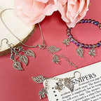 Heather's cf Four Leaf Clover Silver Leaf Beads 100-150 Pcs Leaves Craft Antique Leaf Charms for Crafting Leaf Pendant Charm for Necklace Bracelet Earring Making Fall Leaf Beads Set - color: Silver Clover