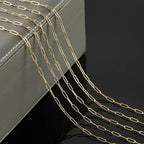 YOUBEIYEE 16.4 Feet Light Gold Embossed Paperclip Chain for Jewelry Making 18K Gold Plated Brass Chain Roll Women Necklace Bracelet DIY Jewelry Supplies - color: Embossed Paperclip