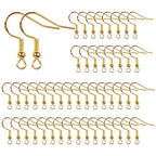 14K Gold Earring Hooks 50 PCS - Hypoallergenic Jewelry Making Supplies with Fish Hook, Ear Wires, Findings, and Hardware for DIY - color: Gold